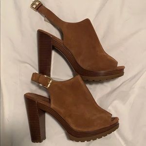 Michael Kors Suede peep toe heels
